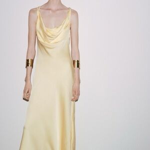 Zara Yellow Satin Dress